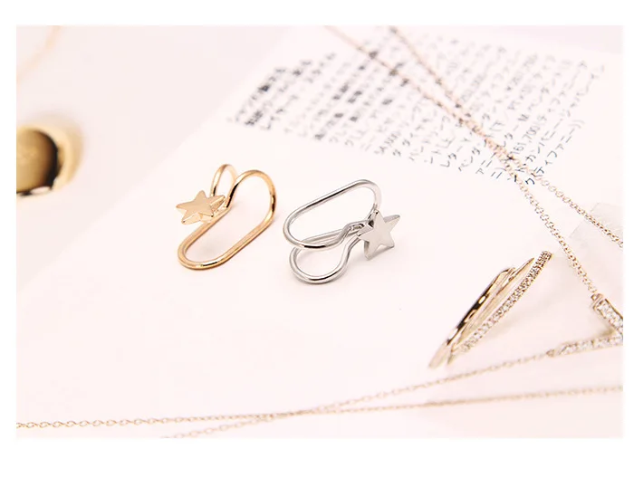 Fashion Women's U-shiaped Earrings Heart Butterfly Moon Female Ear Cuff Clip On Earrings Metal Jewelry For Women Gift