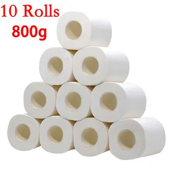 

10 Rolls Three Layer Roll Paper Home Bath Toilet Roll White Toilet Paper Soft Toilet Skin-friendly Paper Towels Tissue in Stock