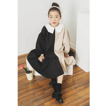 

Dresses Children's Clothing Girls Dress Two Colors Patchwork Children Cotton Blend Dress for Baby Princess casual Dress costume