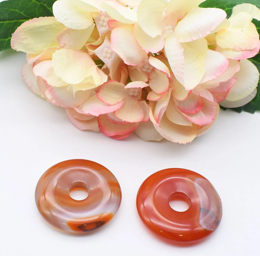 10pcs/lot  49MM Smooth High Quality Round Brown Agate Round Pendant