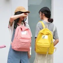 Простые однотонные Цвет холст рюкзак в стиле «Mori Girl рюкзак в японском стиле хипстер хлопчатобумажной ткани для любителей литературы и искусства школьный рюкзак с принтом