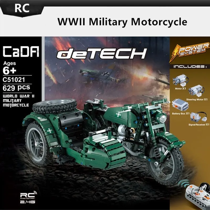 Military Electric RC Motorcycle Model 2.4G Wireless Remote Control Creative Assembly Children's Educational Building Block Toys 1 Military Electric RC Motorcycle Model 2.4G Wireless Remote Control Creative Assembly Children's Educational Building Block Toys 1