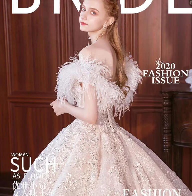 BGW Vestidos De Novia, арабское роскошное свадебное платье с перьями, сексуальное свадебное платье с открытыми плечами и аппликацией, свадебные платья, Robe De Mariee