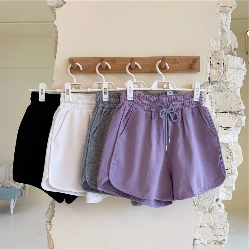 Wasteheart Summer Women Fashion Black Purple Shorts Tie Fly Sexy Shorts Formal High Waist Street Style Biker Sports Casual Short