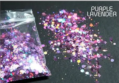 color14 lavender Праздничный блестящий комплект 24 цветов+ 500 г Смешанные блестки Единорог Русалка Лицо Тело 24 массивный блеск смешанный голографический микс, JK871 - Цвет: color14 lavender
