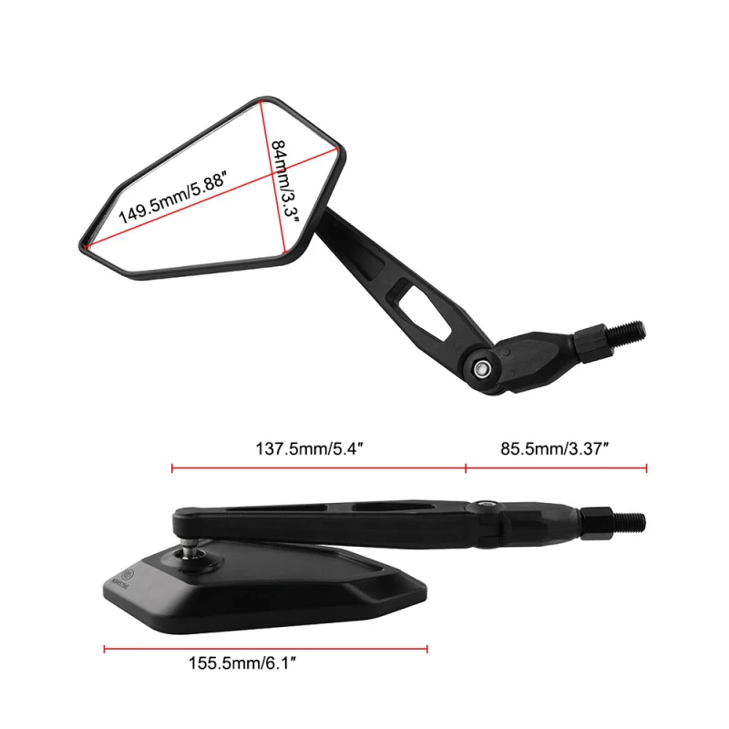 New 2Pc Rearview Mirror Motorcycle Modified Rearview Mirror For Suzuki Honda Kawasaki Yamaha Rear Mirror Motorcycle Modification