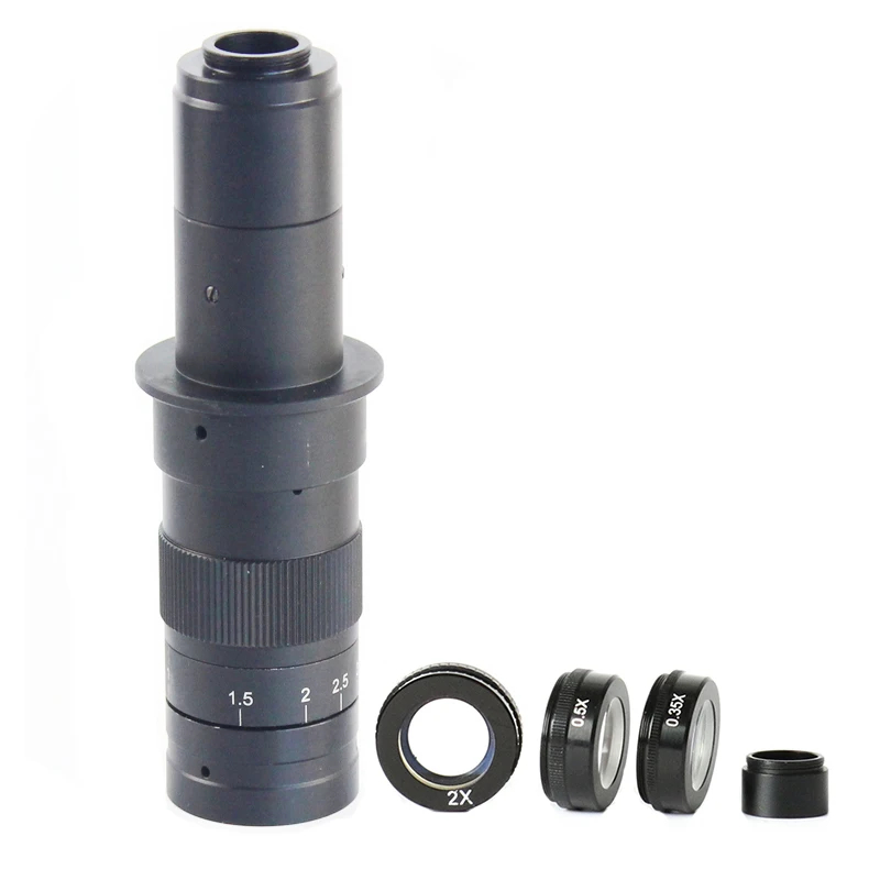 10x180x Adjustable Magnification 25mm Zoom Cmount Lens+0.5x/2.0x/0