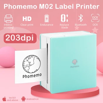 

Phomemo M02 Pocket Printer- Mini Bluetooth Wireless Portable Mobile Printer Thermal Printer Compatible with iOS+Android phomemo
