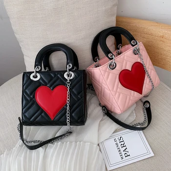 

Designer Classic Tote Cross Heart Shape Girl Bag New Fashion Retro Design Shoulder Bag Embroidery Quality Crossbody Bag