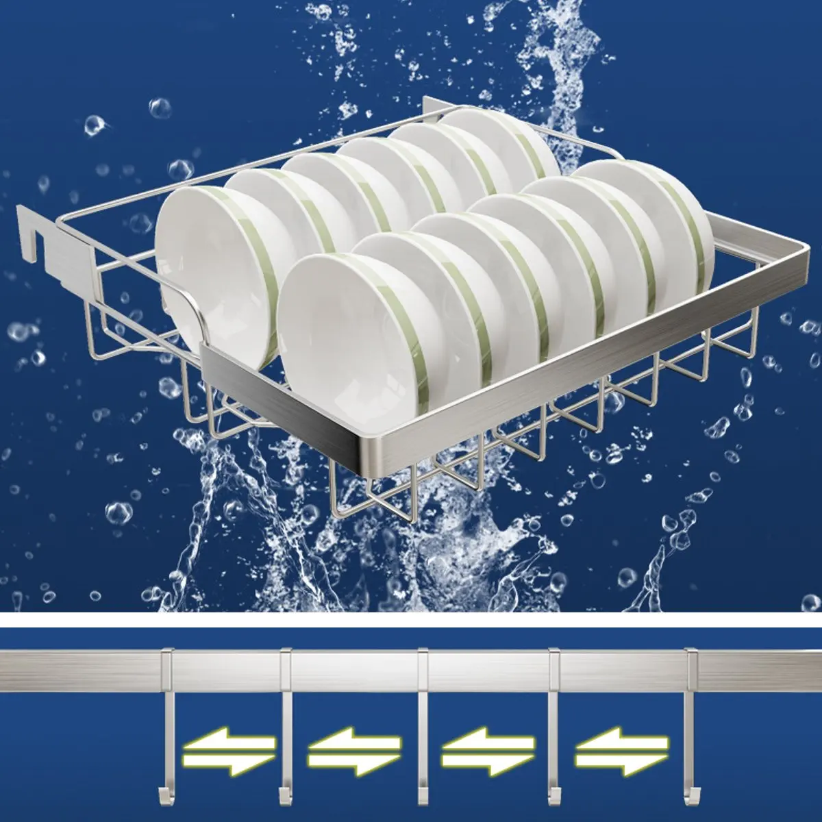 2 Layers Multi-use Dishes Rack Stainless Steel Single Dual Sink Drain Rack Kitchen Oragnizer Rack Dish Shelf Sink Drying Rack