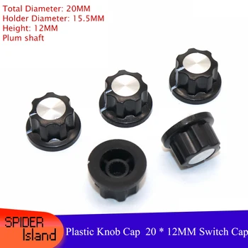 

20 x 12mm Plastic Knob Cap, Potentiometer Knob Cap, 6MM Plum Shaft 20 *12MM Switch Cap Adjustment Cap