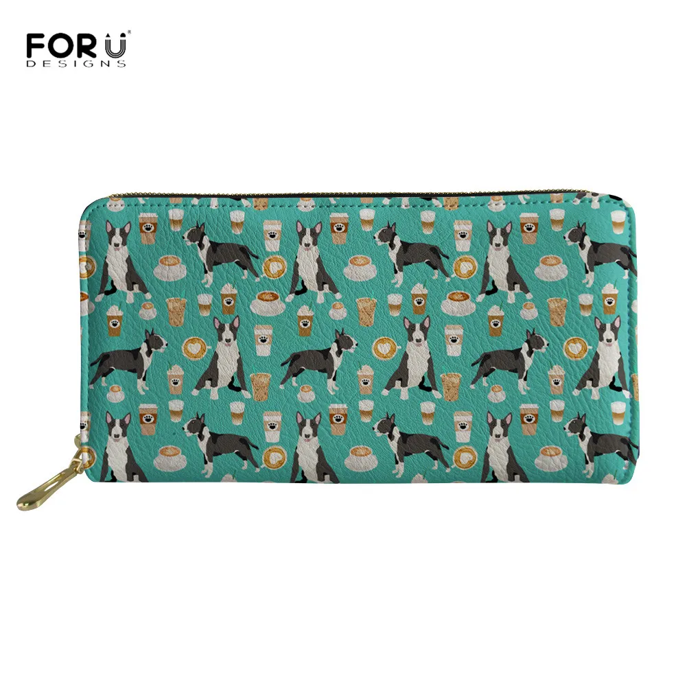 FORUDESIGNS/2 шт./компл. бультерьеров печати Для женщин Сумки большие сумки через плечо для женщин, женские сумки на плечо с длинным мужской кошелек из ПУ кожи - Цвет: Z3553Z21