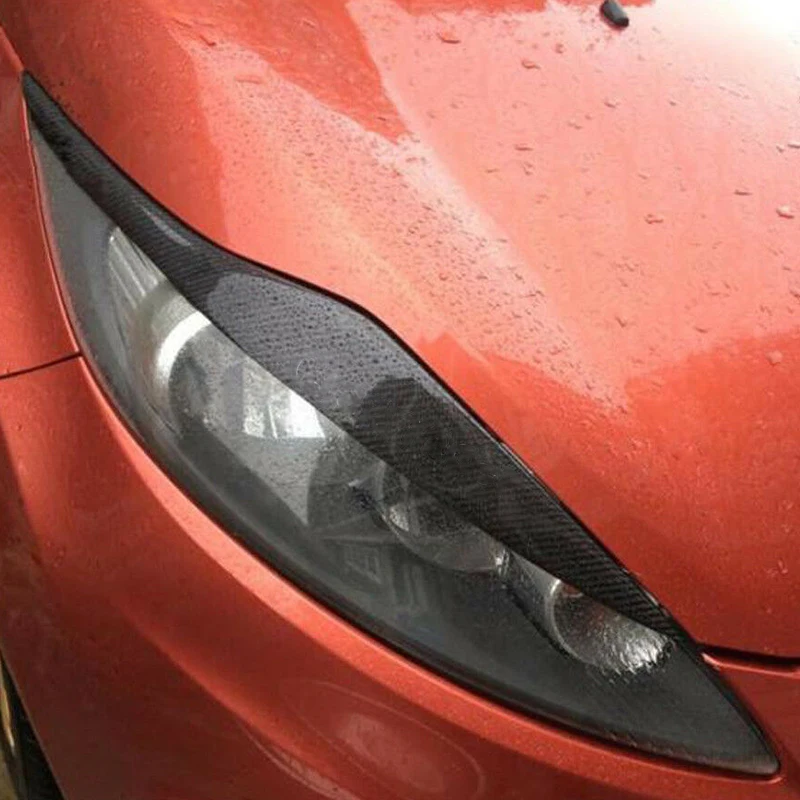 CITALL подходит для Ford Fiesta MK7 2008 2009 2010 2011 2012 углеродное волокно фары век бровей крышка отделка стикер