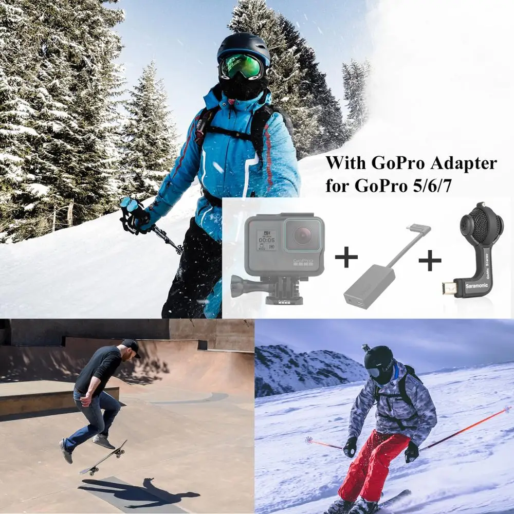 Saramonic G-Mic Gopro Mic аксессуары мини двойной стерео мяч профессиональный микрофон для Gopro Hero4 Hero3+ Hero3 экшн-камер