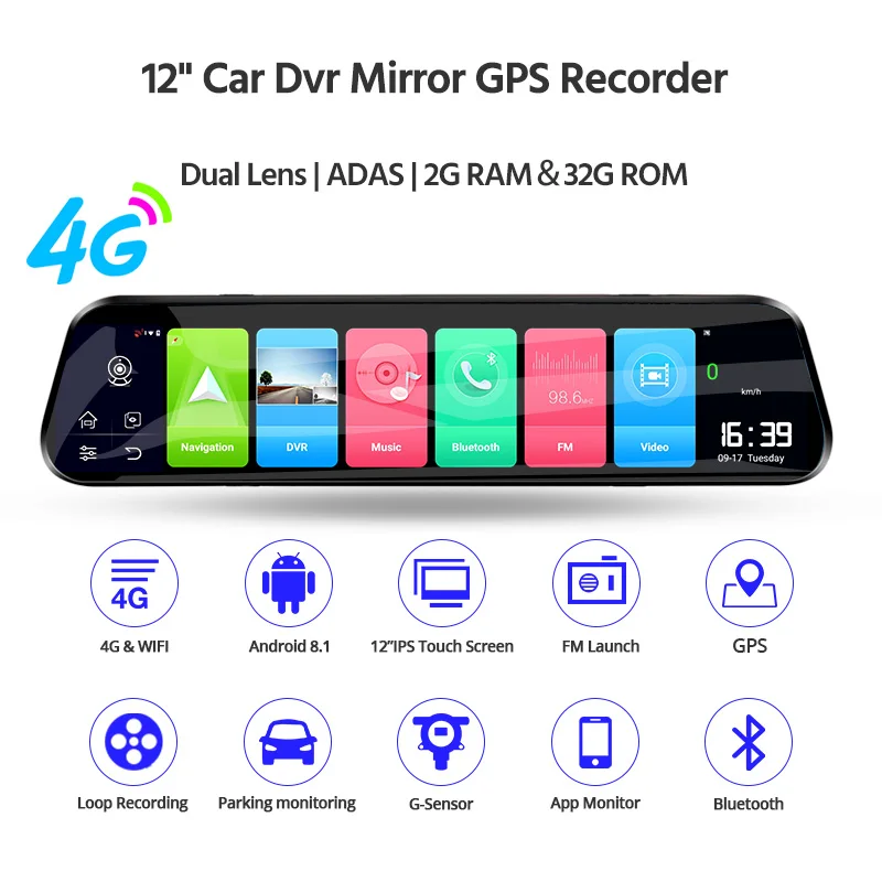 Автомобильный видеорегистратор Acceo X8 4G Android зеркало заднего вида 2K автомобильная