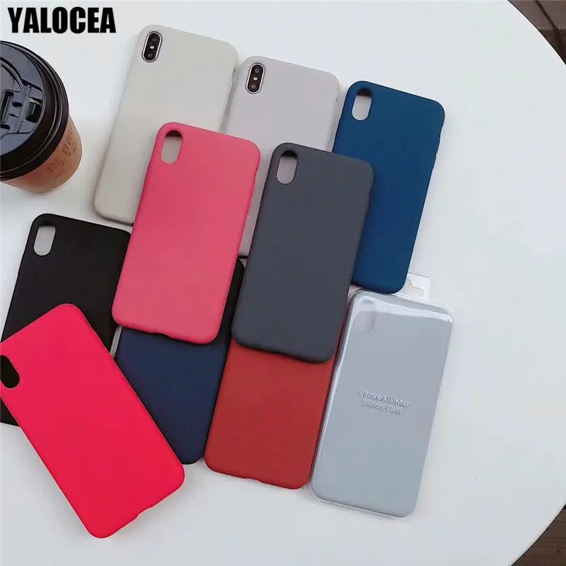 Для iPhone 6 6s 7 8 Plus чехол оригинальный официальный жидкий силиконовый мягкий TPU для X