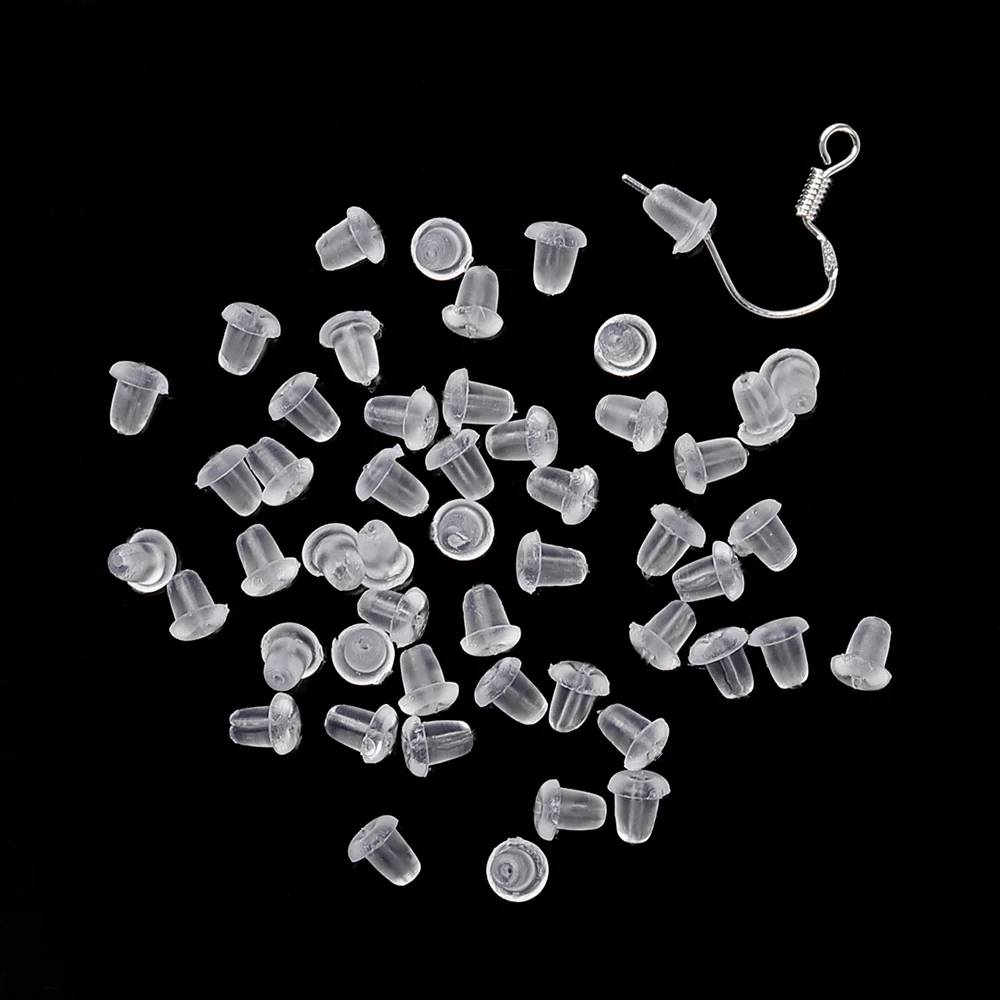 

50-200pcs Rubber Earring Back Stoppers Ear Stud Post Nuts Earback Accessories for Jewelry Making Wholesale Handmade Crafts DIY