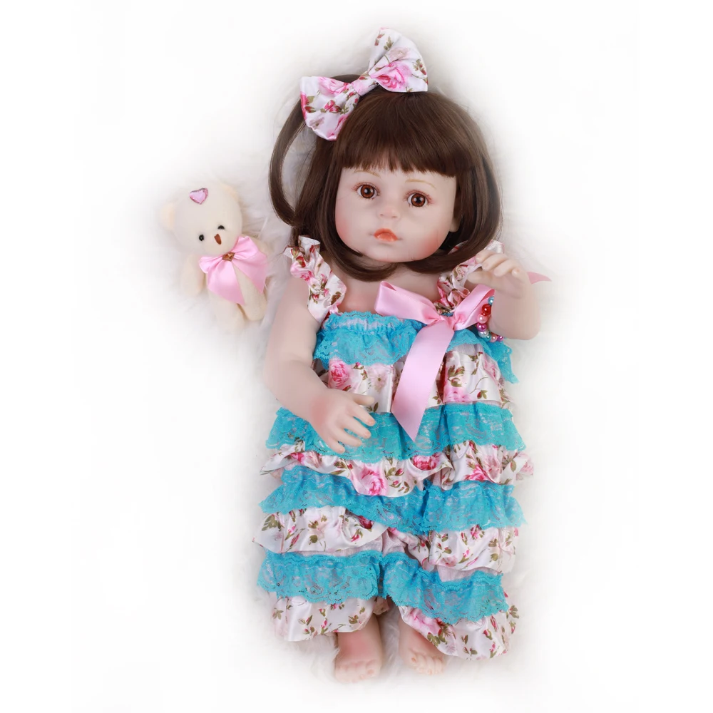 1" Bebe Reborn Мягкие силиконовые реалистичные детские гладкие виниловые куклы для малышей, игрушки для детей, игрушки для волос, куклы 48 см