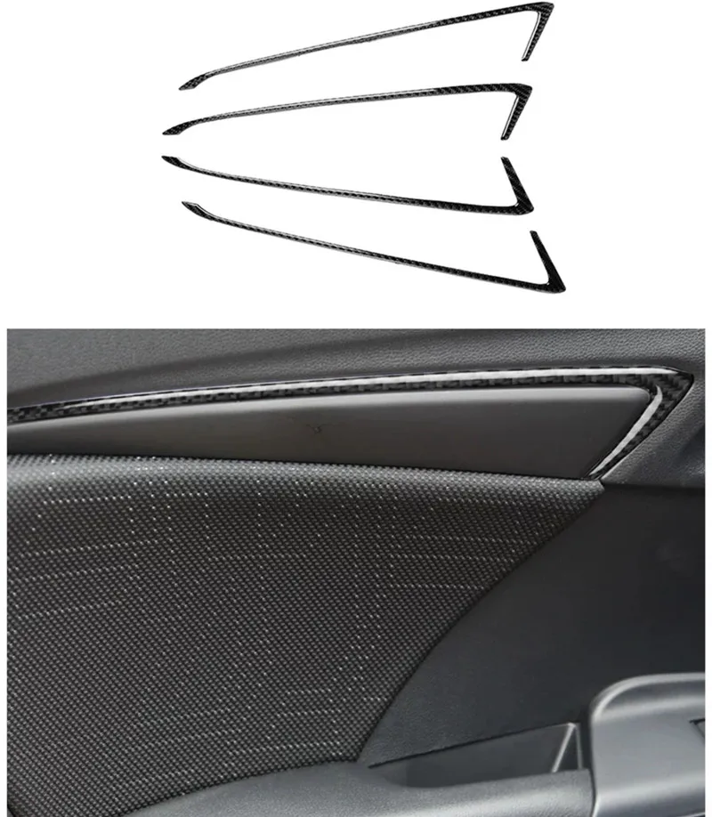 

Genuine Carbon Fiber Car Door Inner Window Below Stripe Decorative Cover Stickers For Honda fit/Jazz (2014-2018)