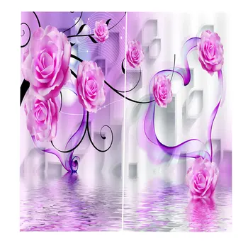 

3D Curtain UV-proof Bedroom Living room Curtains Washable Shield BJQ-1366 (1) Perfect Screening Home room Decorations