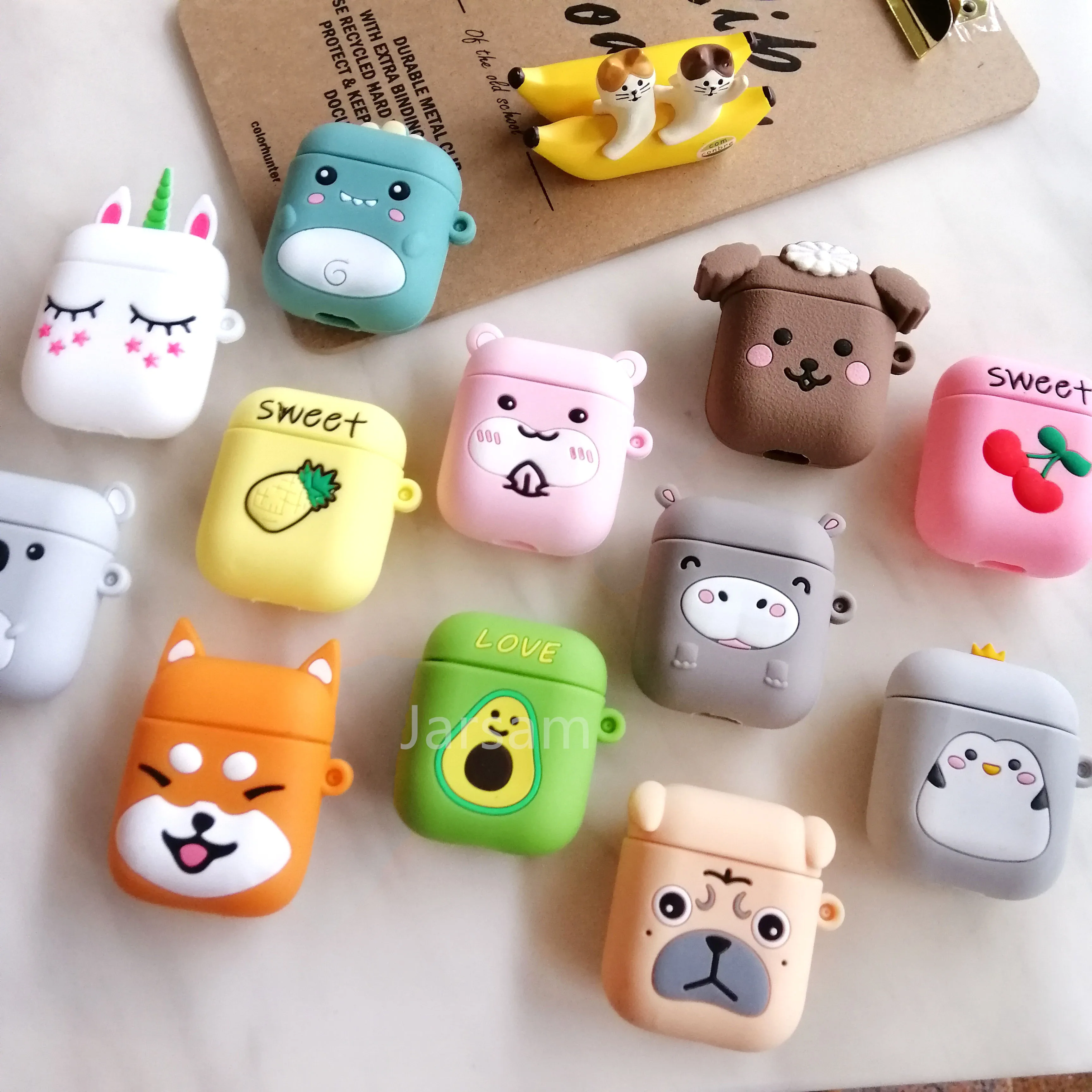 Cute Cartoon Silicone Cases For Airpods 1 2 Protective Wireless Earphone Charging Cover For Airpods case