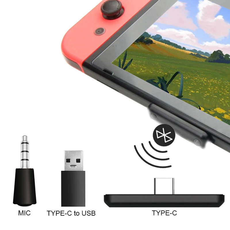 Drahtloser USB/Typ-C Bluetooth 5.0-Adapter für Nintendo Switch Audio Receiver Transmitter für PS4/PC-Konsole Konverter tragbar_voghion.com
