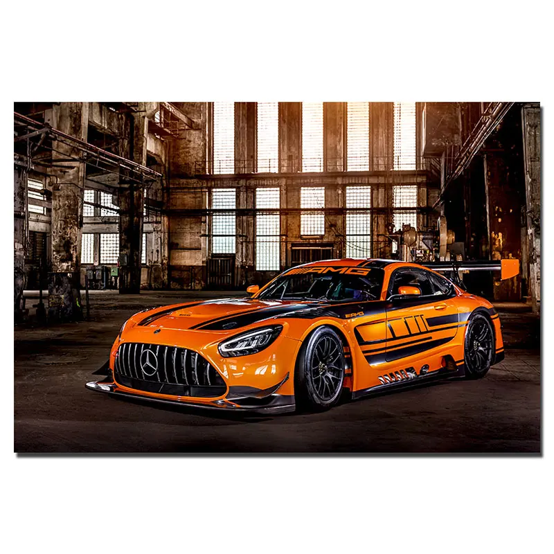AMG GT3 Спорт автомобиль стены искусства плакаты и принты в рамке холст живопись для домашнего декора - Цвет: 3
