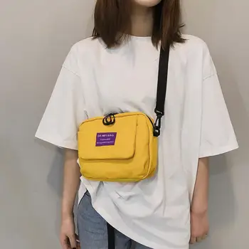 

Simple Small Canvas Shoulder Messenger Handbags Women Men Casual Square Classic Brand Designer Crossbody Bag