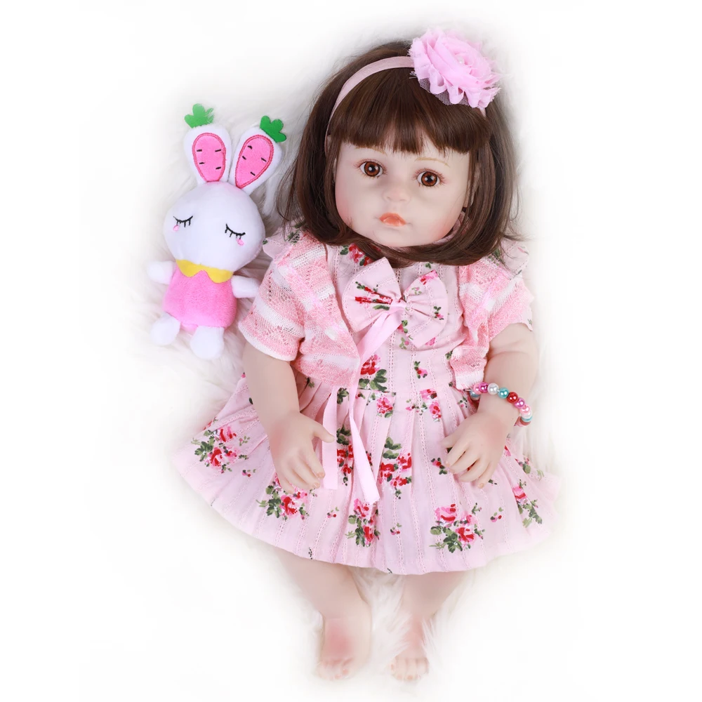 1" 48 см Bebe Reborn Мягкие силиконовые реалистичные детские гладкие виниловые куклы для малышей, игрушки для детей, игрушки для волос на все тело, куклы