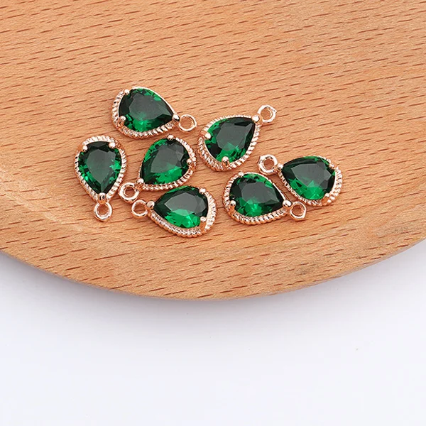 GUFEATHER M451, ювелирные аксессуары, diy циркон кулон, 18k позолоченный, ручная работа, форма падения, diy серьги, изготовление ювелирных изделий, 6 шт./партия - Цвет: M45104