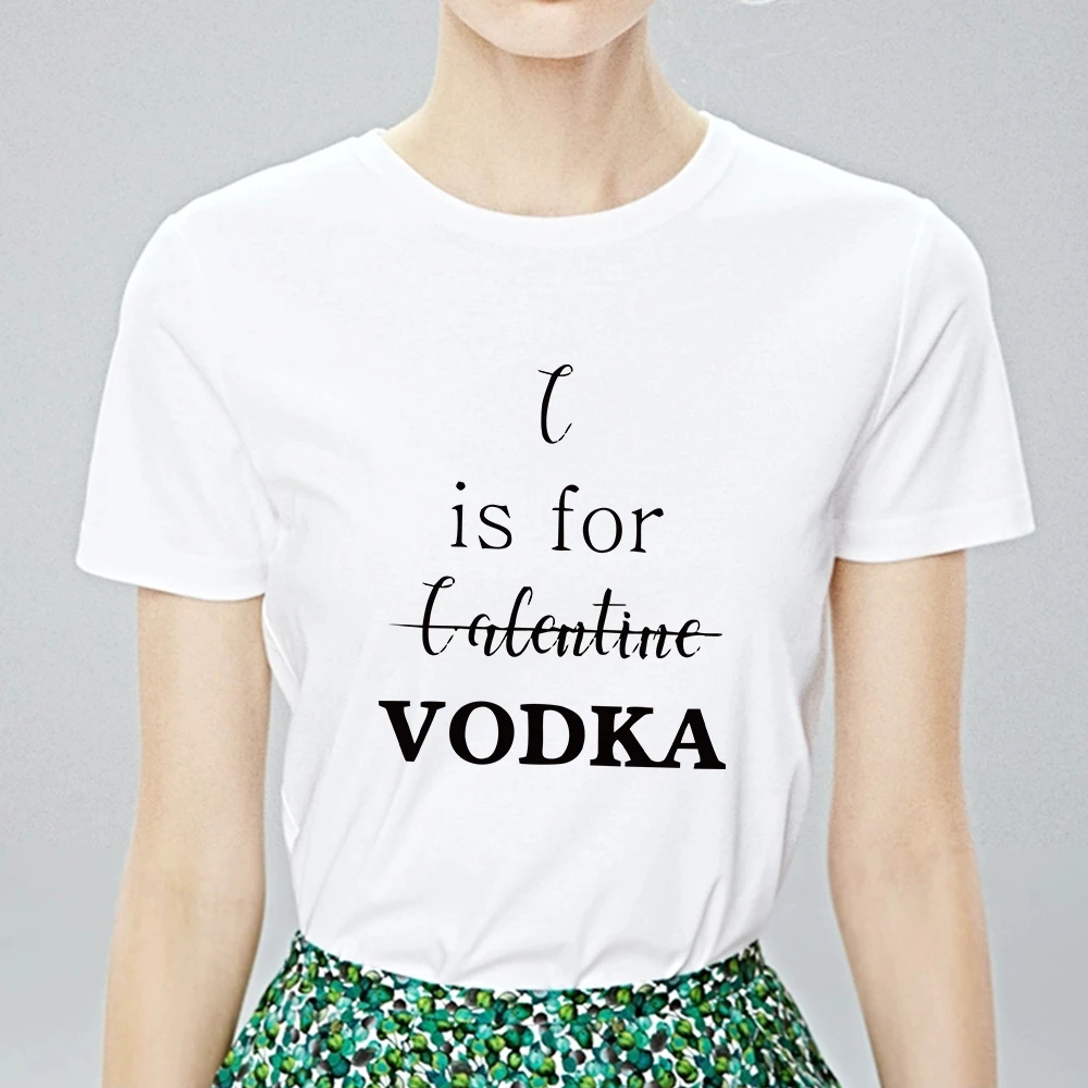 

Funny VODKA T-shirt Casual Daily Female T shirt Summer Sport Suit Fashion T-shirts Vintage Plus Size Simple Harajuku Tshirt