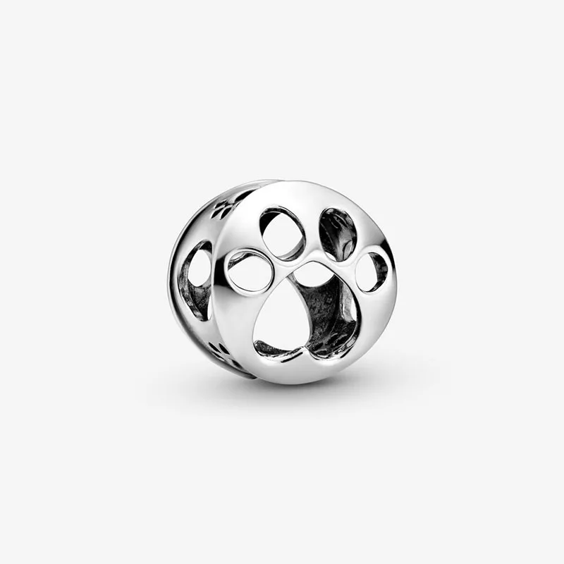 

2020 Spring New 925 Sterling Silver Beads Openwork Paw Print Charms fit Original European Bracelets Women DIY Jewelry