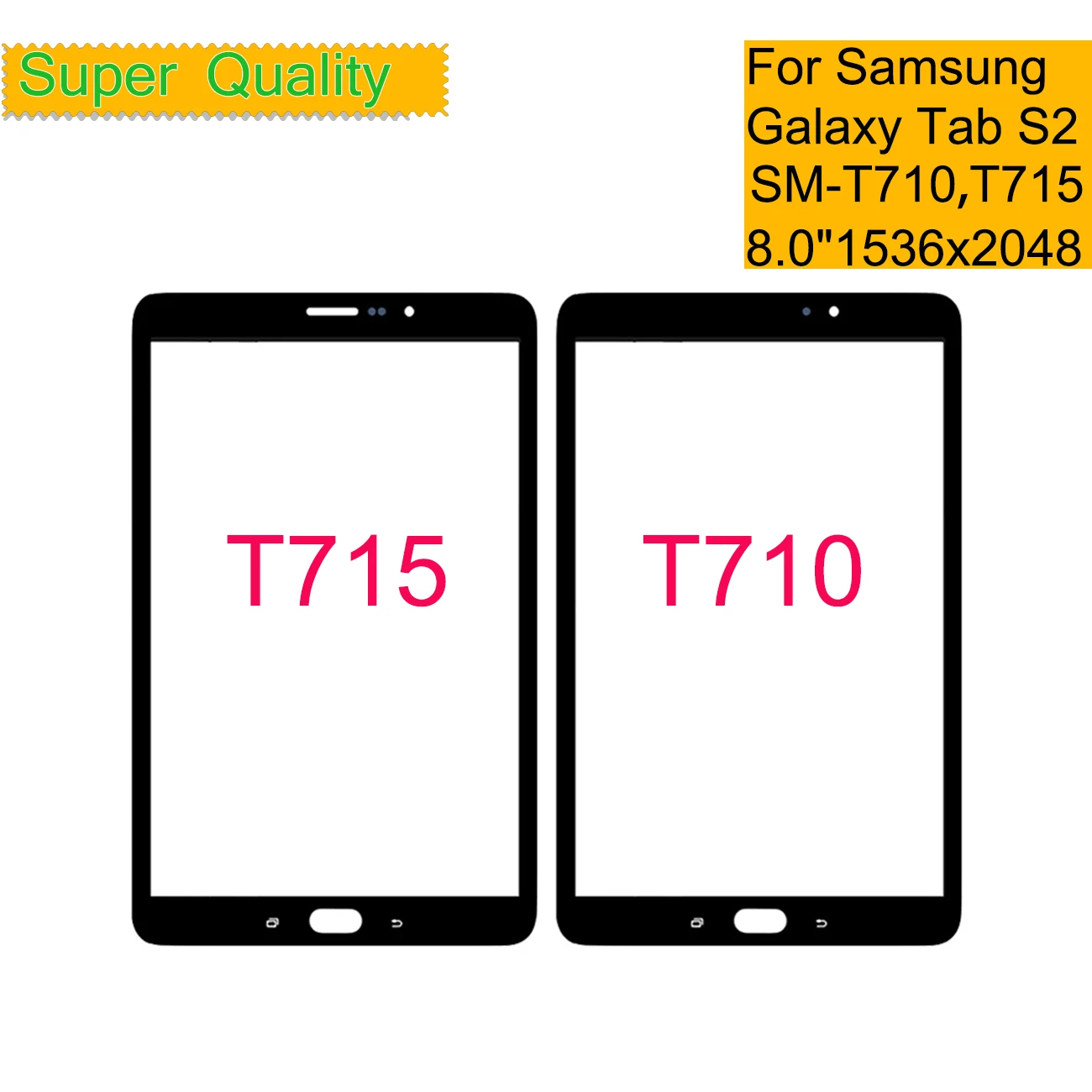 Replacement For Samsung Galaxy Tab S2 8.0 T710 T715 Touch Screen Panel Tablet Front Outer LCD Glass Lens With OCA Glue mobile touch screen panel for dexp ixion g155 m245 m255 m355 touchscreen digitizer panel lens sensor front glass 3m glue wipes