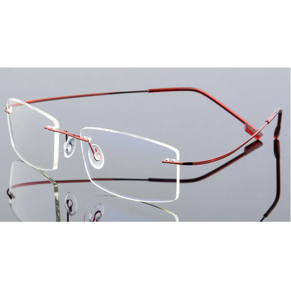

Super Elastic Frameless Metal Anti-Blue Light Glasses Metal Alloy Collapsible Temples Comfortable Nose Pads