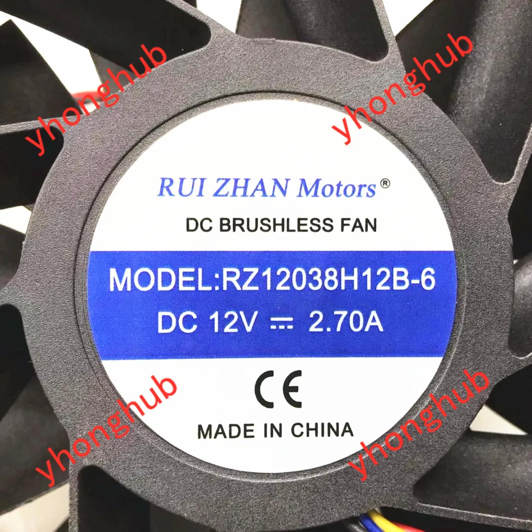 x 120x38 mm do fã de Refrigeração do Servidor de Rui Zhan 120 4-wire da C.c. 12v 2.70a Rz1238h12b6 - Imagem 2