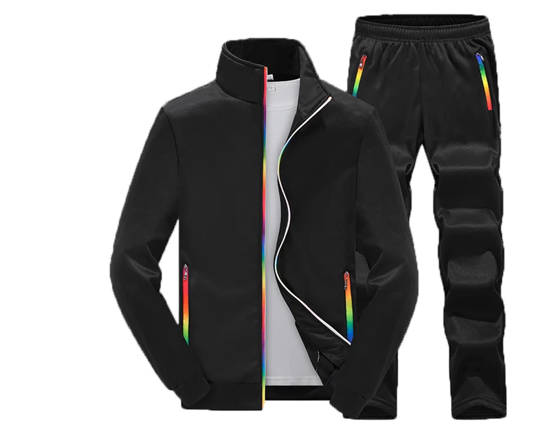 Black Friday Tracksuits Men Polyester Sweatshirt Sporting Fleece 2019 Gyms Autumn Jacket + Pants Casual Men's Track Suit Sportswear Fitness