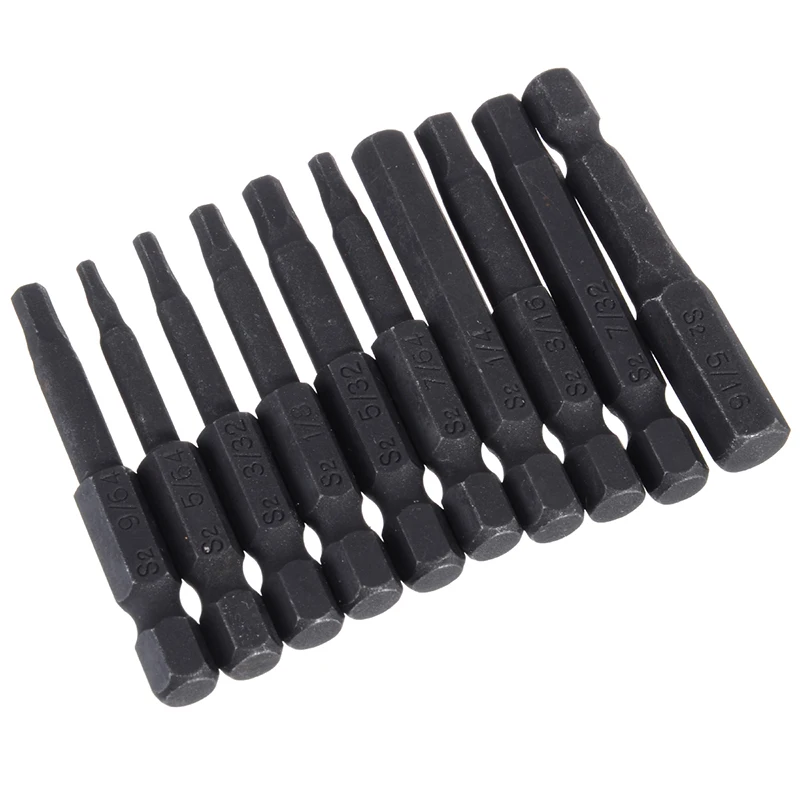 10 шт. 50 мм Длина Шестигранная головка отвертка бит S2 сталь плоская головка Магнитная отвертка сверло Электрический драйвер ручные инструменты
