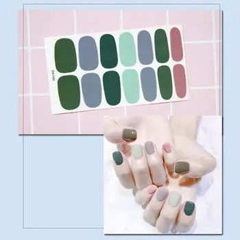 

14sheet/set Fashion Plaid Nail Sticker Toenails Nail Applique Resin Non-destructive Nails Sticker Eco-friendly Manicure Tool