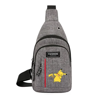 

Men's Canvas Pikachu Sling Pack Chest Shoulder Crossbody Bag Satchel Multifunction Outdoor Handbag