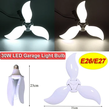 

LED Garage Light Bulb E26/E27 Deformable LED Mango leaves fan Lamps Ceiling Fixture Lights Workshop Lamp for Warehouse Factory 3