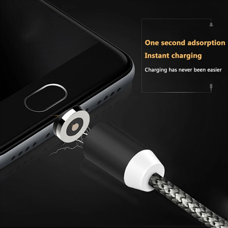 Магнитный кабель для iPhone samsung 2A, быстрая зарядка, магнитный usb-кабель для телефона, кабель Micro USB type C, магнитный кабель для зарядки и синхронизации данных