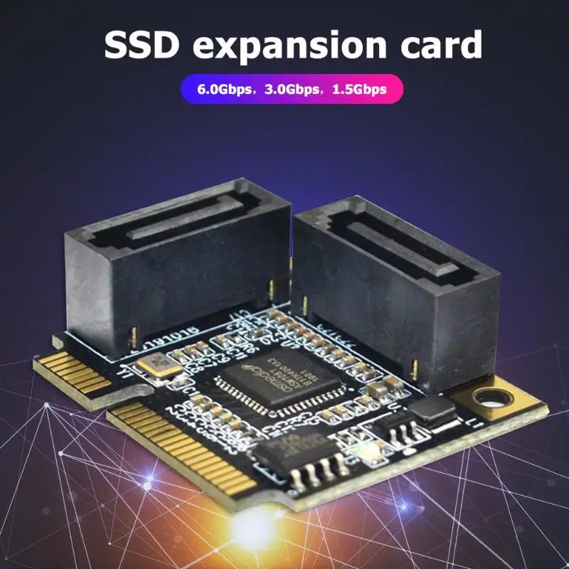 Мини PCI-Express для SATA III 2 порта карты расширения SATA 3,0 Двойной внешний жесткий диск Корпус для Gen1/Gen2/Gen3