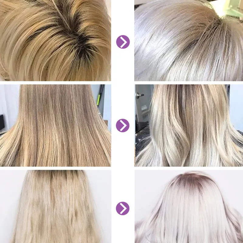 Светлые фиолетовые волосы шампунь удаляет желтые и яркие тона для серебристого пепельного вида фиолетовый шампунь для волос Парикмахерская Dropship