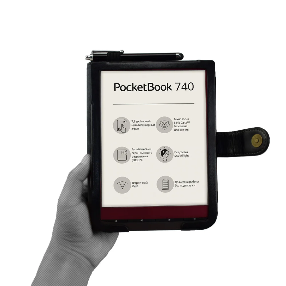 Afesar Case se Encaixa 7.8 Popopocketbook 740 Inkpad Pb740 E-books Portátil Capa de Couro do Plutônio Mais Película Protetora Mais Caneta Stylus - Imagem 2