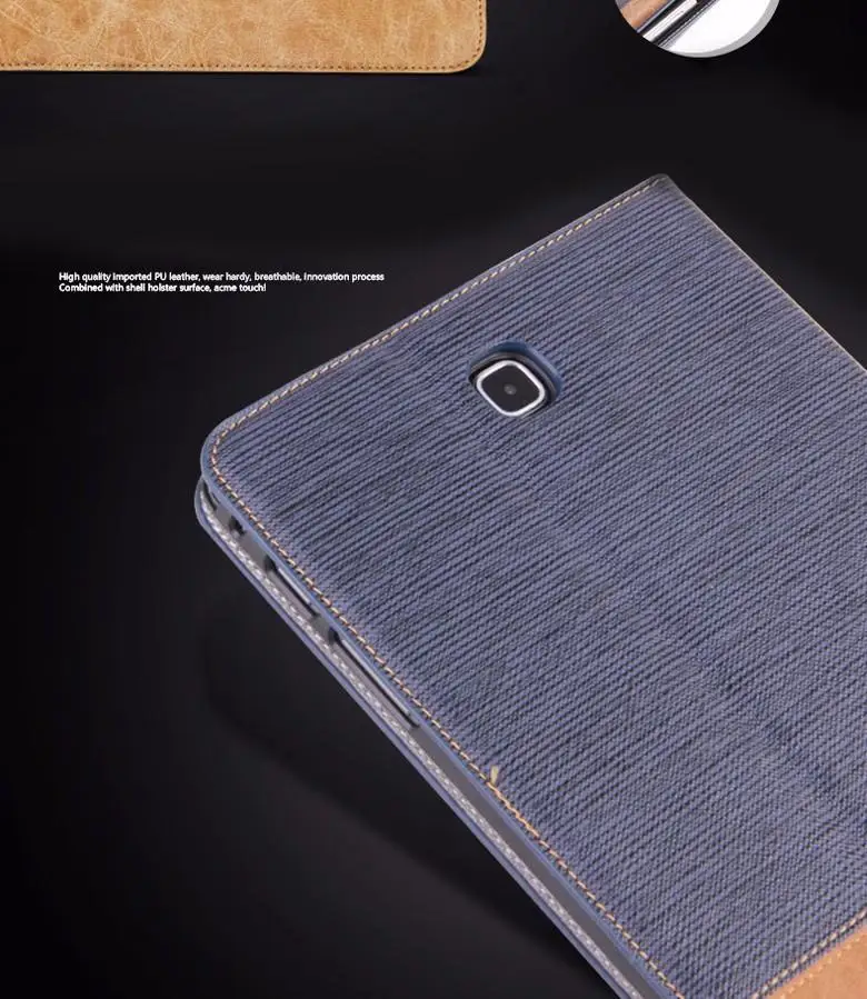 Деловой кожаный чехол для samsung Galaxy Tab A 9," T550 T555 P550 P555 Подставка для планшета с отделением для карт+ пленка+ ручка