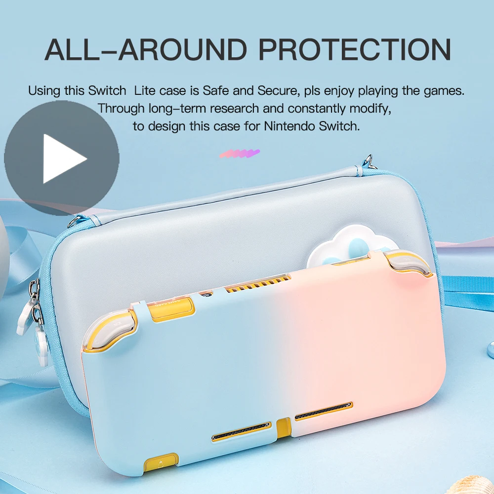 

Cute Pink Cover Housing Shell For Nintendo Switch Lite Case Accessories Skin Coque Game Thumb Grip Hull Of Protection Protective