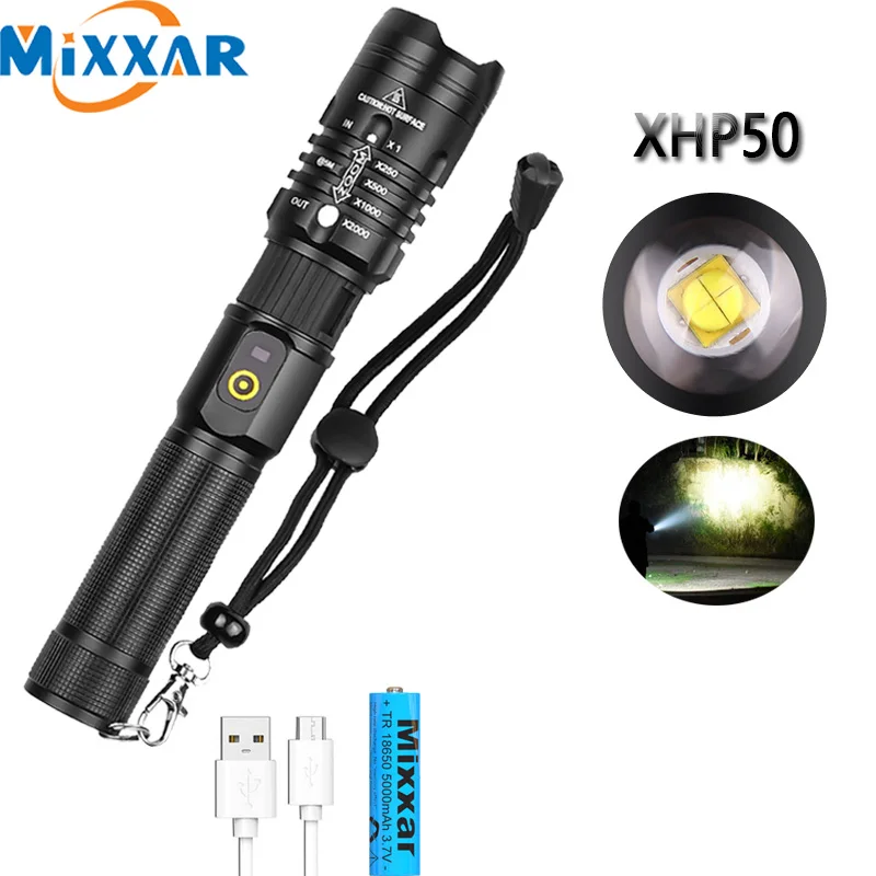 B XHP50 светодиодный вспышка светильник фонарь с приближением, супер яркий USB Перезаряжаемые фонарь 18650 батарея Кемпинг ручной светильник - Испускаемый цвет: B
