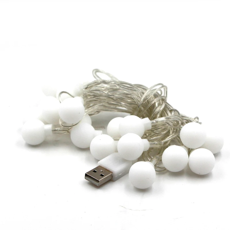 1m 10LED USB 1-10mFairy гирлянда светодиодный шар гирлянды водонепроницаемый для рождественской елки свадьбы дома внутреннего украшения солнечная батарея usb питание - Испускаемый цвет: 1m 10LED USB