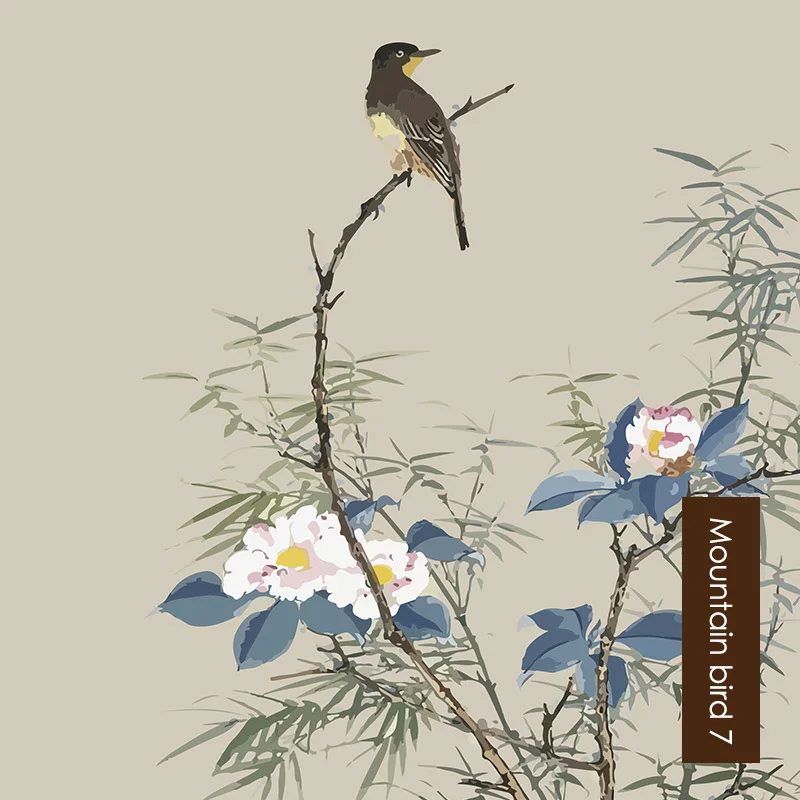 BO-Mountain bird 7 Индивидуальные полиэстер затемненные рулонные шторы китайская живопись пейзаж лотоса экран перегородки рулонные шторы - Цвет: BO-Mountain bird 7