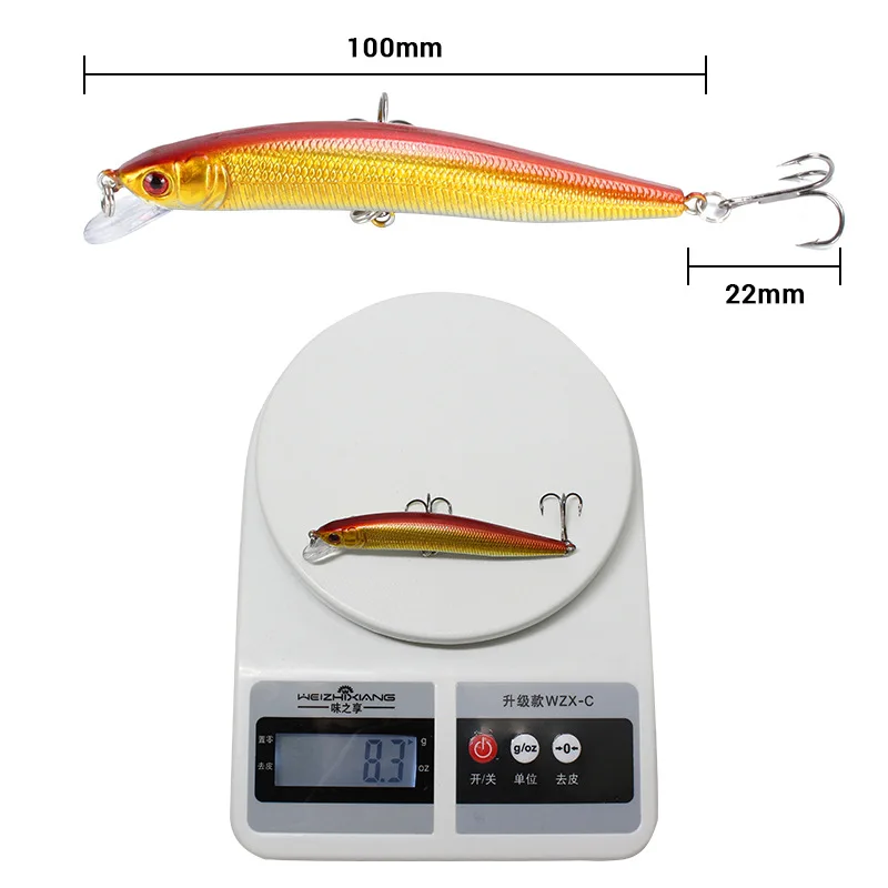 Fishing Lures 10cm 8g 3D Eyes Plastic Hard Bait Crankbait Wobblers With 10# Hooks Artificial Japan Swimbait Peche Tackle Fishing Lures 10cm 8g 3D Eyes Plastic Hard Bait Crankbait Wobblers With 10# Hooks Artificial Japan Swimbait Peche Tackle